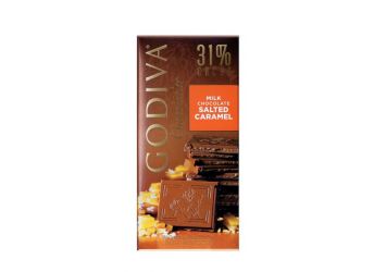 Godiva 31% Cacao Milk Chocolate Salted Caramel Bar, 100g