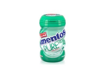 Mentos Pure Fresh Breath Spearmint With Green Tea Extract Sugar Free Gum 50 Pieces 100g (Imported)