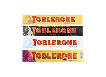 Toblerone Combo Pack Chocolate Bars of Milk, Dark, White & Fruit & Nut, Pack of 4 (100g Each)