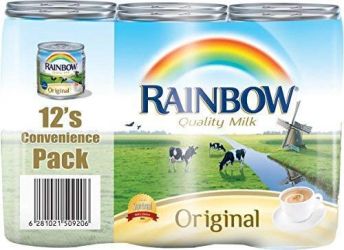 Rainbow Original Evaporated Canned Milk 170gm,(Pack of 12) Imported