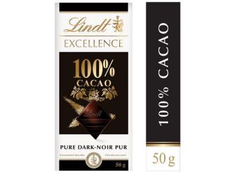 Lindt Excellence 100% Cacao Dark Chocolate Bar 50g