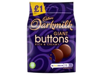 Cadbury Darkmilk Giant Buttons Chocolate Bag, 90g
