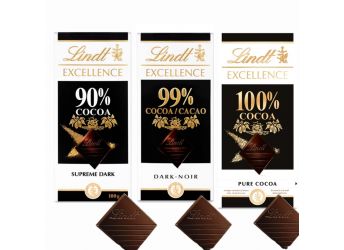 Lindt Excellence Dark Cocoa 90%, 99% &100% Chocolate Bar (Combo Pack) 200g