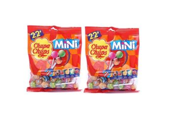 Chupa Chups Mini 22 Assorted Lollipops Packet,132g (Pack of 2)