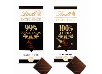 Lindt Excellence Dark 99% Cocoa Chocolate Bar and Lindt Excellence Dark 100% Cocoa Chocolate Bar,50g Each (Combo Pack)