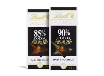 Lindt Excellence Dark 85% cocoa and Lindt Excellence Dark 90% cocoa Chocolate Bar,100g Each (Combo Pack)
