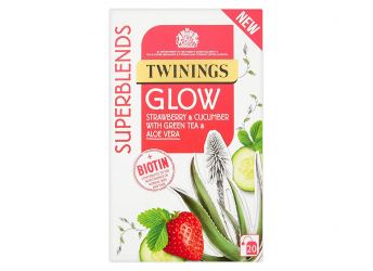 Twinings Glow Strawberry & Cucumber With Green Tea Aloe Vera 20 Tea Bags 40g (Imported)