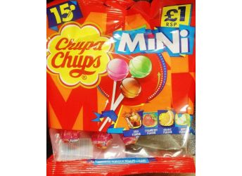 Chupa Chups Mini Assorted Fruit Flavour 15 Lollipops, 90g (Imported)