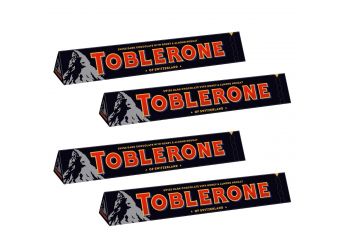 Toblerone Dark Chocolate of Swiss - Honey and Almond Nougat, 100g Each (Pack of 4)
