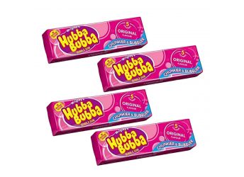 Hubba Bubba Chunky and Bubbly Bubble Gum Original Flavour,35g Each (Pack of 4)