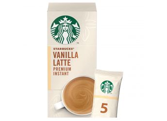 Starbucks Premium Instant Coffee, Vanilla Latte, Medium, 5 X 21.5 g