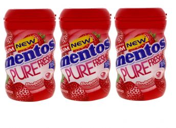 Mentos Sugar Free Chewing Pure Fresh Strawberry Flavour 20g Pack Of 3 (Imported)