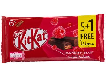 Kit Kat Raspberry Blast Wafer Finger Covered in Milk Chocolate 6 Bar, 117 g (6 X 19.5 g) Imported