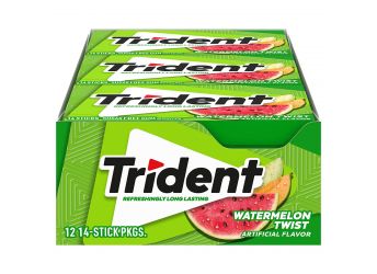 Trident Sugar Free Gum Watermelon Twist, 14 Sticks (Pack of 12)