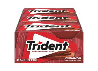 Trident Cinnamon Sugar Free Gum, 14 Sticks, 12 Pack (Imported)