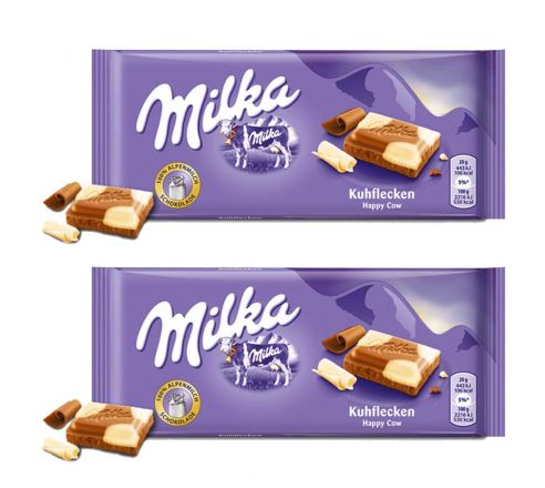 Milka Happy Cow kuhflecken Chocolate,100g Each (Pack of 2)