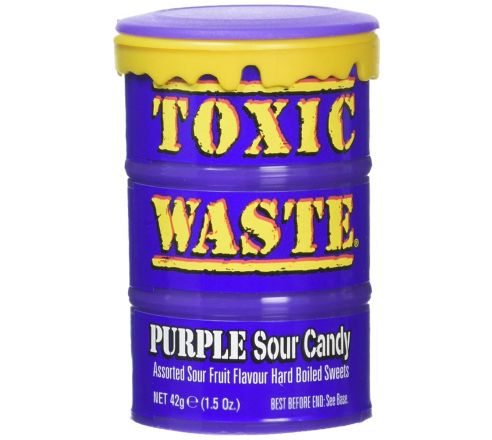 Toxic Waste Purple Sour Candy Assorted Fruit Flavour, 42g