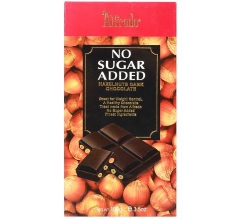 Alfredo No Added Sugar Hazelnut Dark Chocolate, 100g