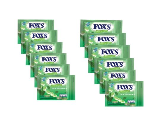 Fox's Eucalyptus Mints Crystal Clear - String Mints 15g (Pack of 12)