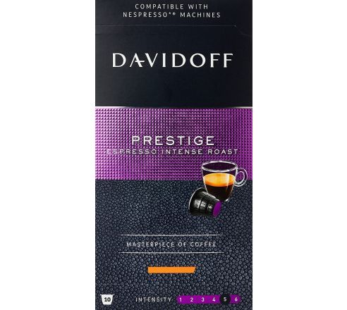Davidoff Prestige Espresso Intense Roast, Nespresso Compatible Capsules, 55g, Coffee, 10 Count